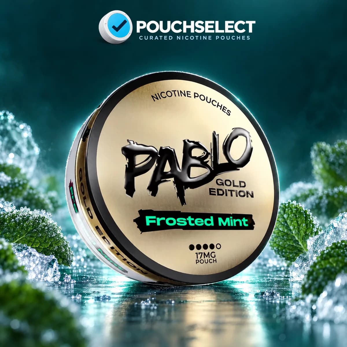 Pablo Frosted Mint Gold Edition nicotine pouches can