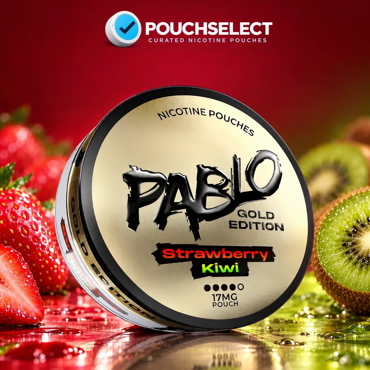 Pablo Strawberry Kiwi Gold Edition nicotine pouches can