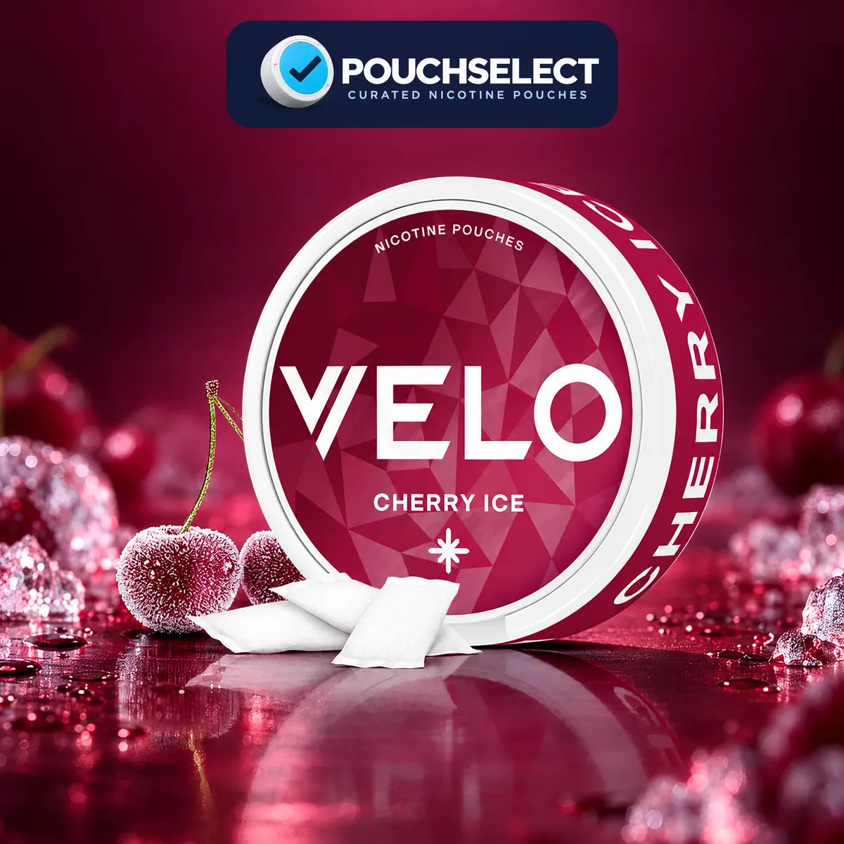 VELO Cherry Ice Mini nicotine pouches can