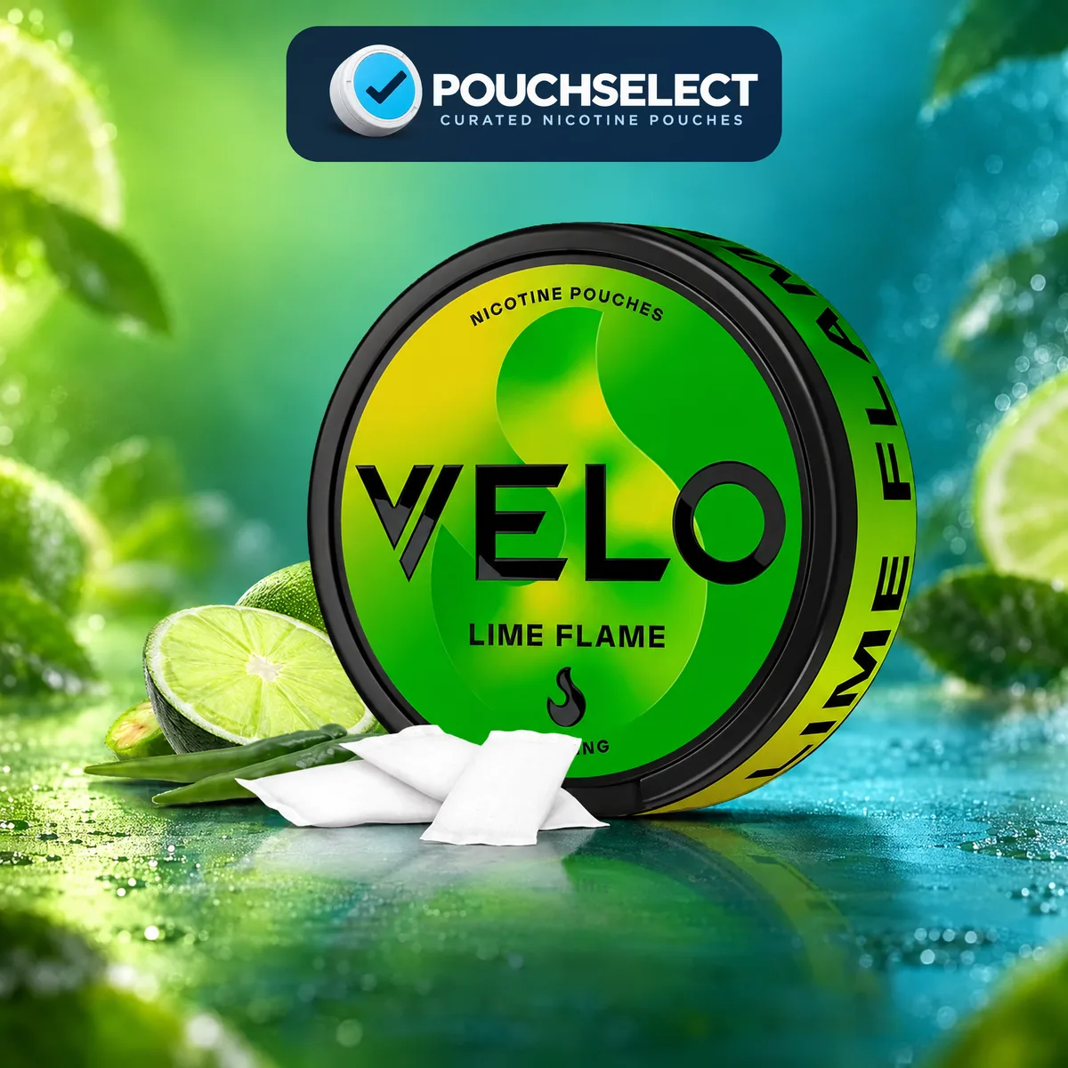 VELO Lime Flame Mini nicotine pouches can