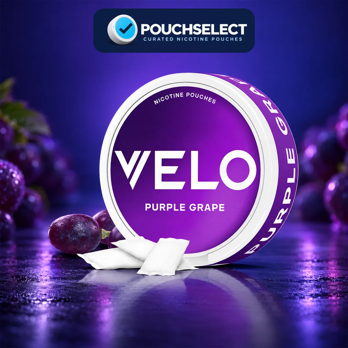 VELO Purple Grape Mini nicotine pouches can