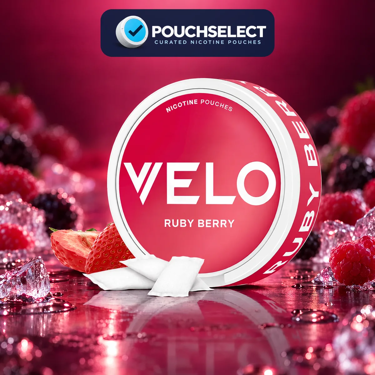 VELO Ruby Berry Mini nicotine pouches can