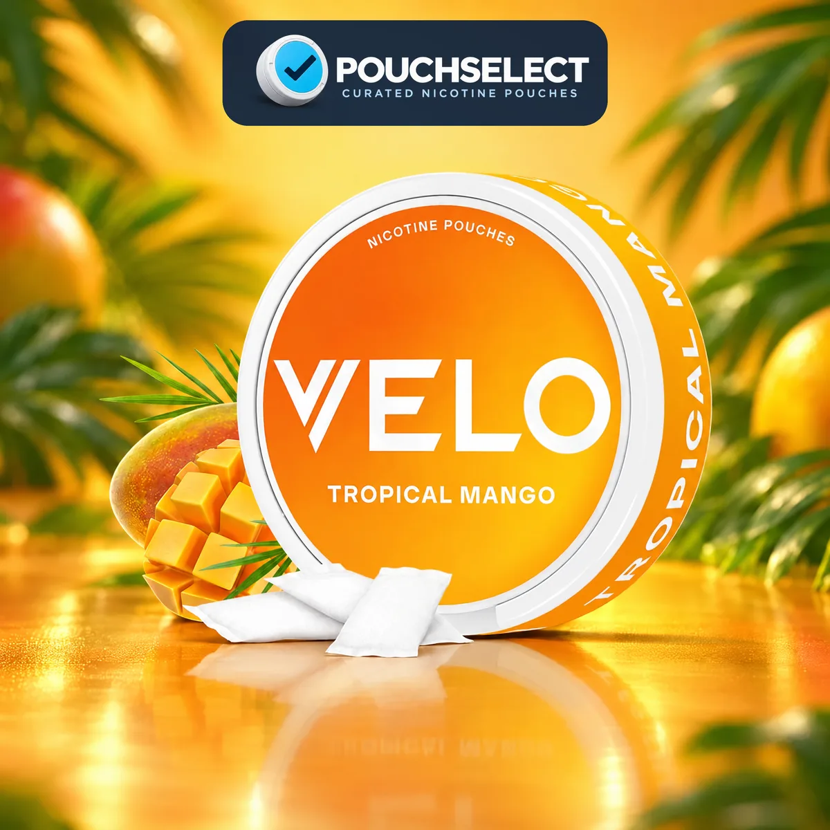 VELO Tropical Mango Mini nicotine pouches can