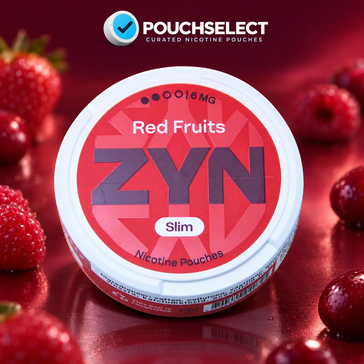 ZYN Red Fruits Slim nicotine pouches can